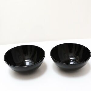Set of 2 black IKEA bowls minimalist dining kitchen plates
